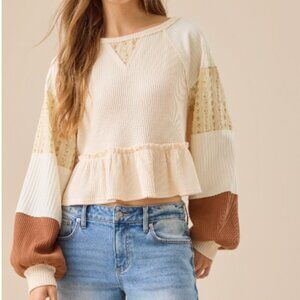 Altar'd State Eden Floral Peplum Top NEW